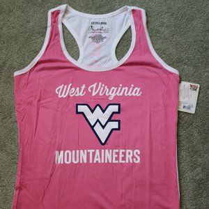 West Virginia WVU Tank Top Breast Cancer pnk/wht